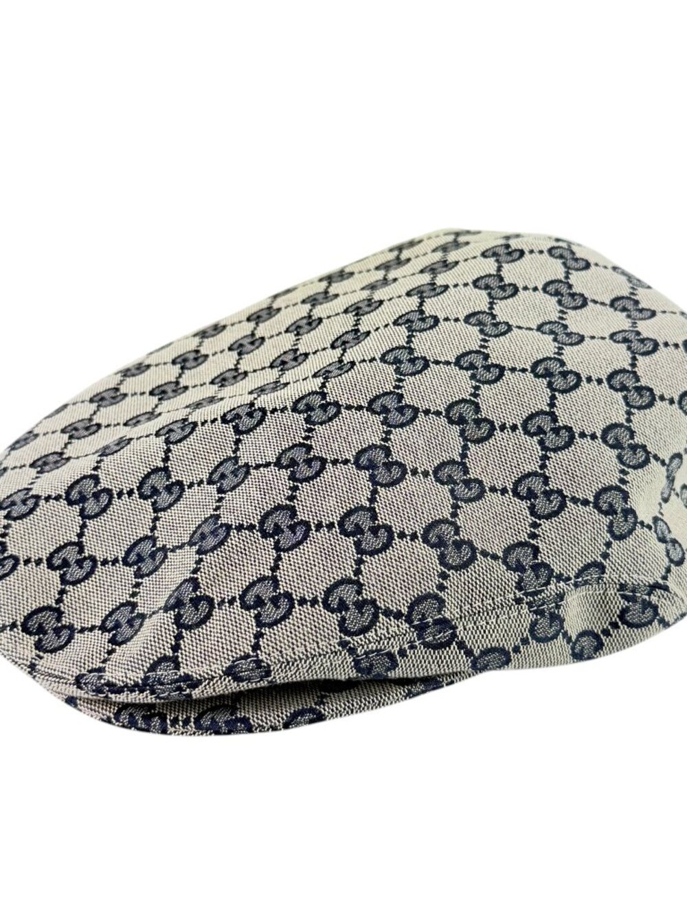 GUCCI Blue GG Monogram Canvas Flat Newsboy Cap Men's Hat Marked as S 57cm 696856